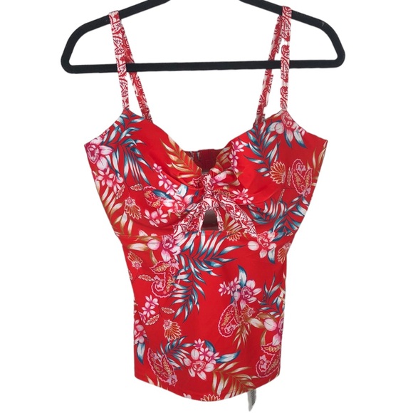 Pour Moi Horizon Underwire Lightly Padded Tankini Set Size 38F w/ Large Bottoms - Picture 3 of 11